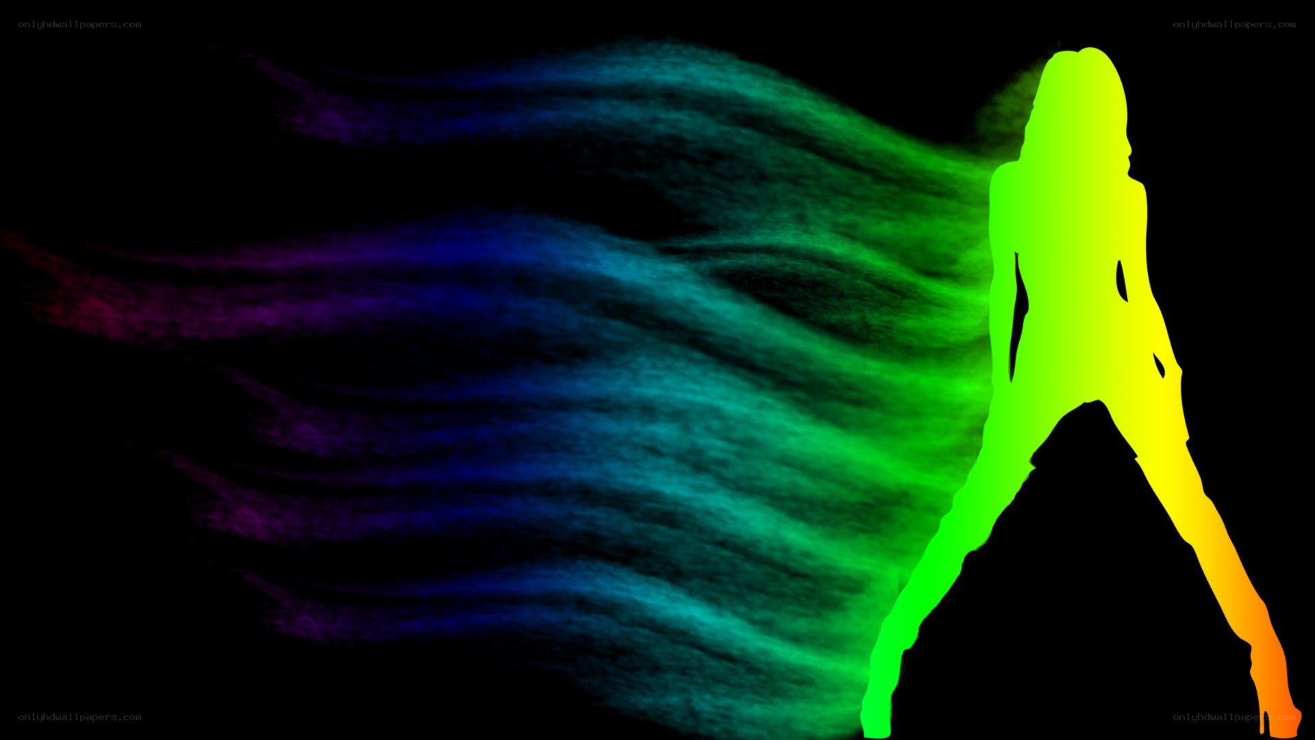 silhouette with rainbow energy