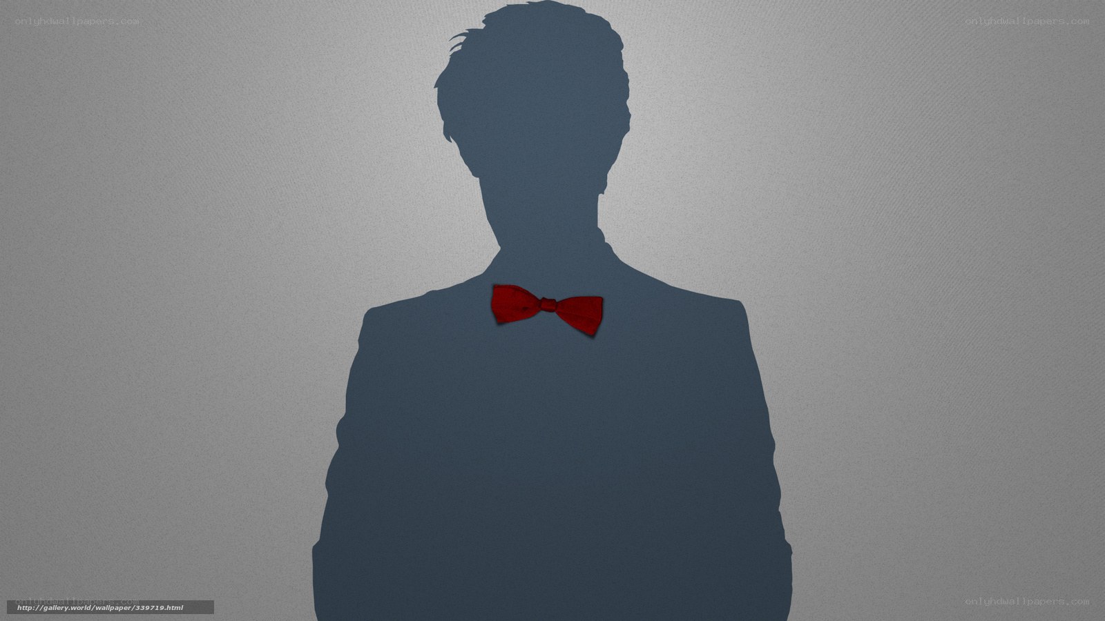 silhouette with red bow tie