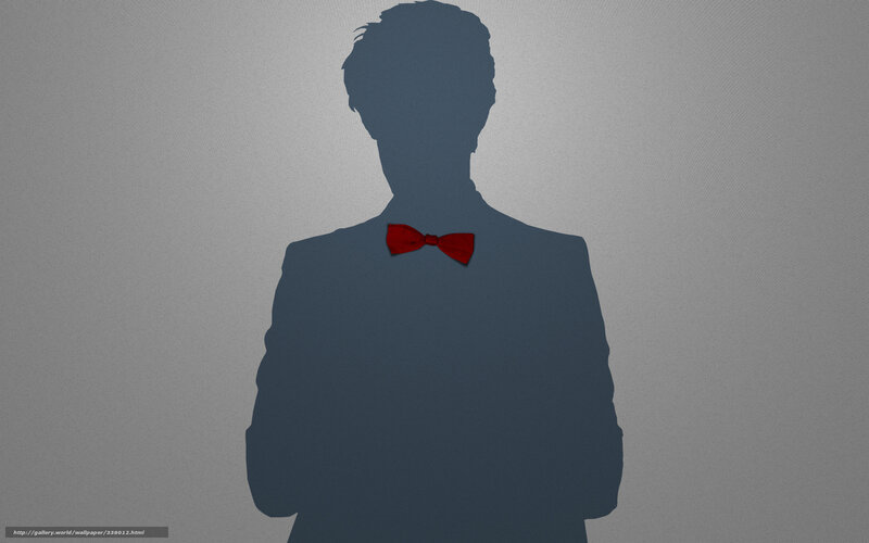 silhouette with red bow tie