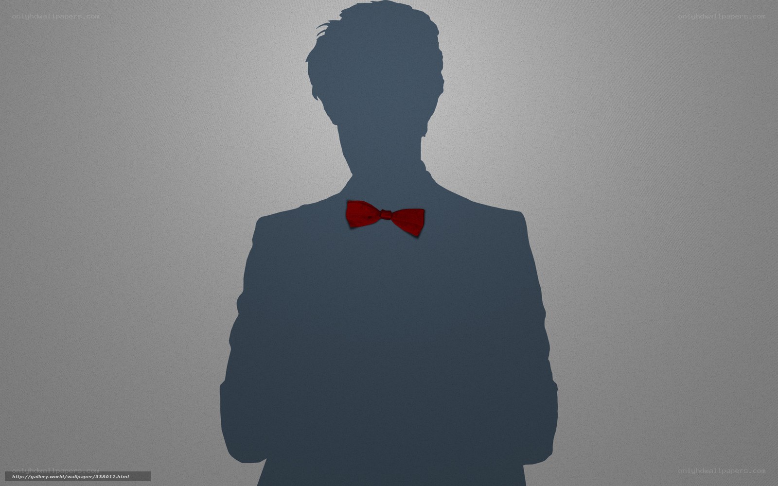 silhouette with red bow tie