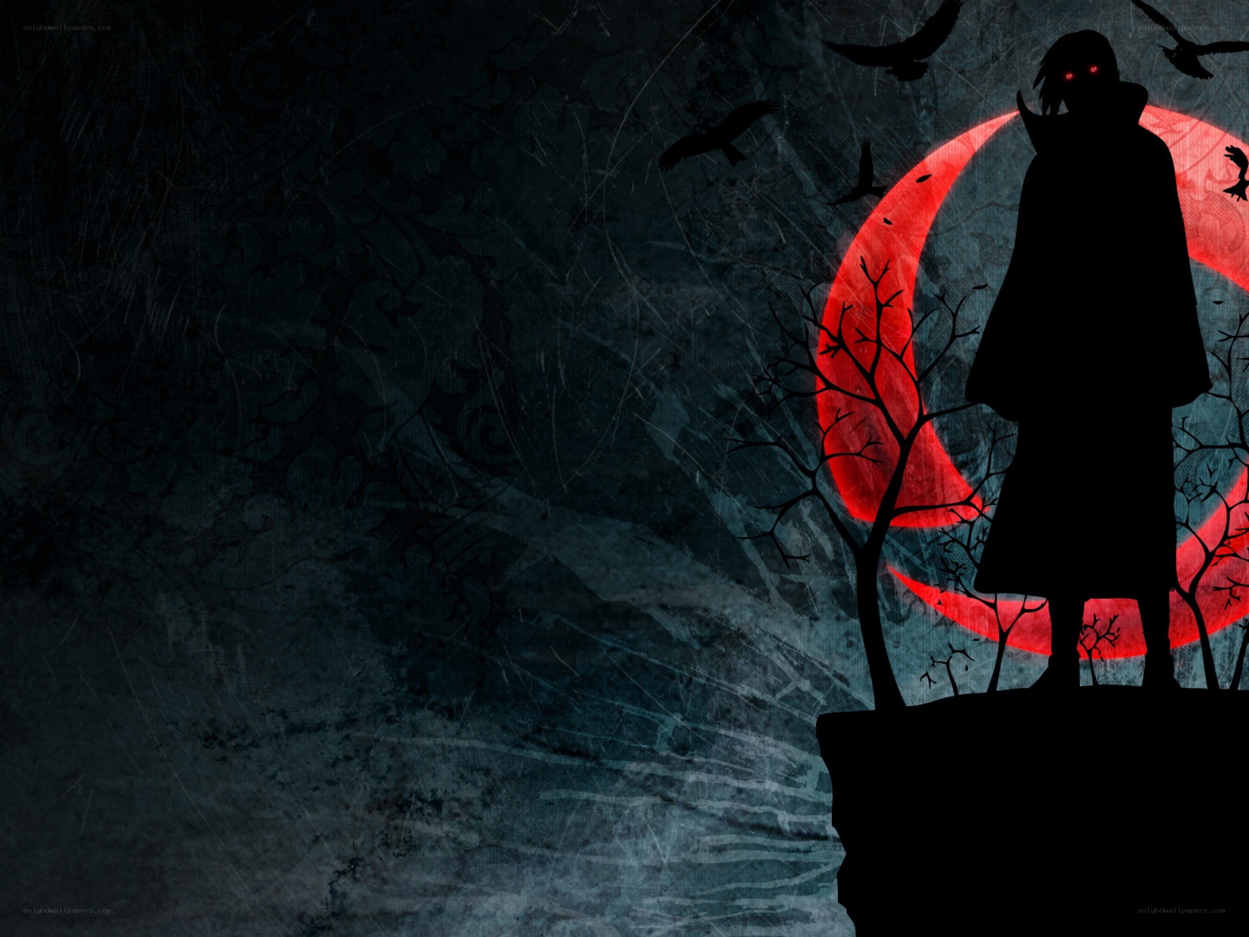 silhouette with red eyes