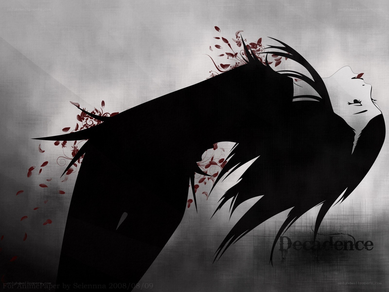 silhouette with red leaves