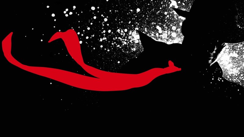Silhouette with Red Ribbon — Black