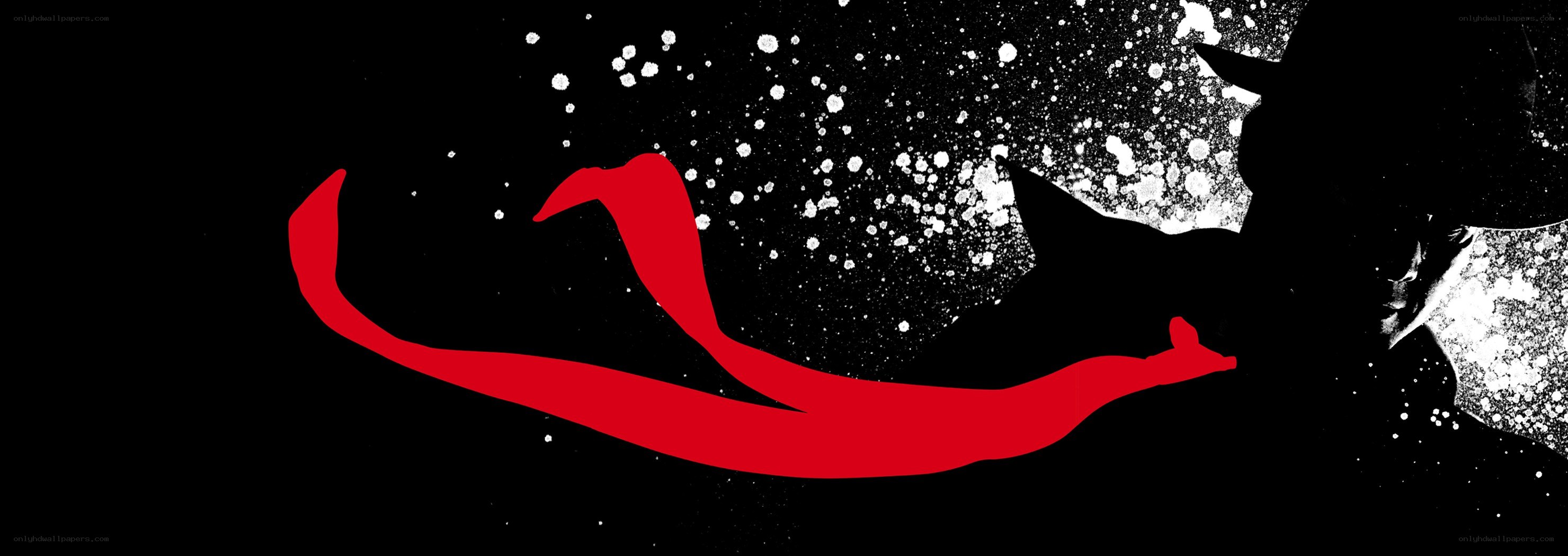 silhouette with red ribbon