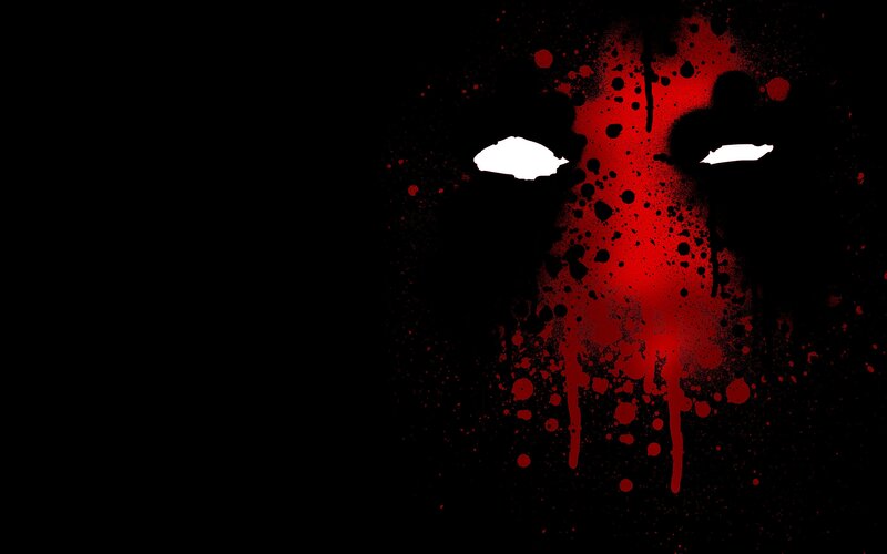 Silhouette with Red Splatters