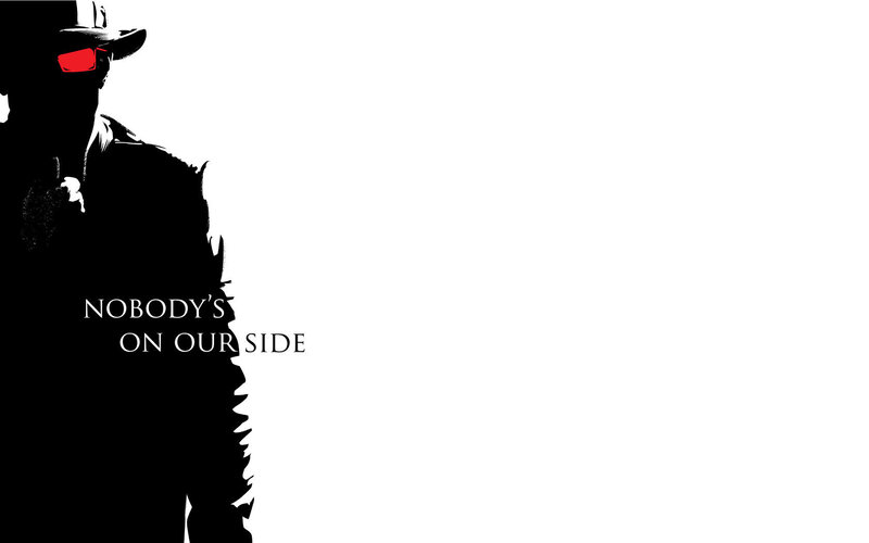 silhouette with red sunglasses
