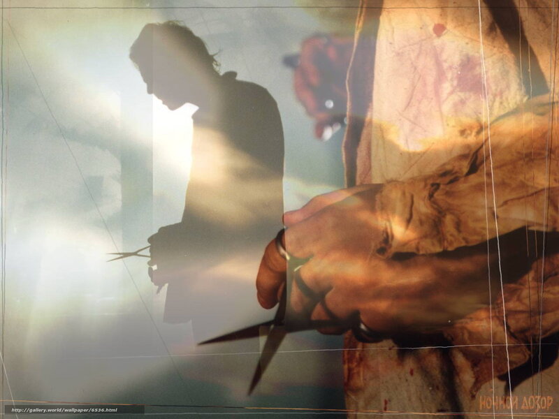 Silhouette with scissors