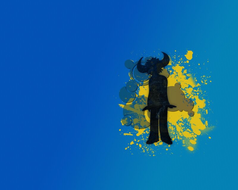 silhouette with splatter art