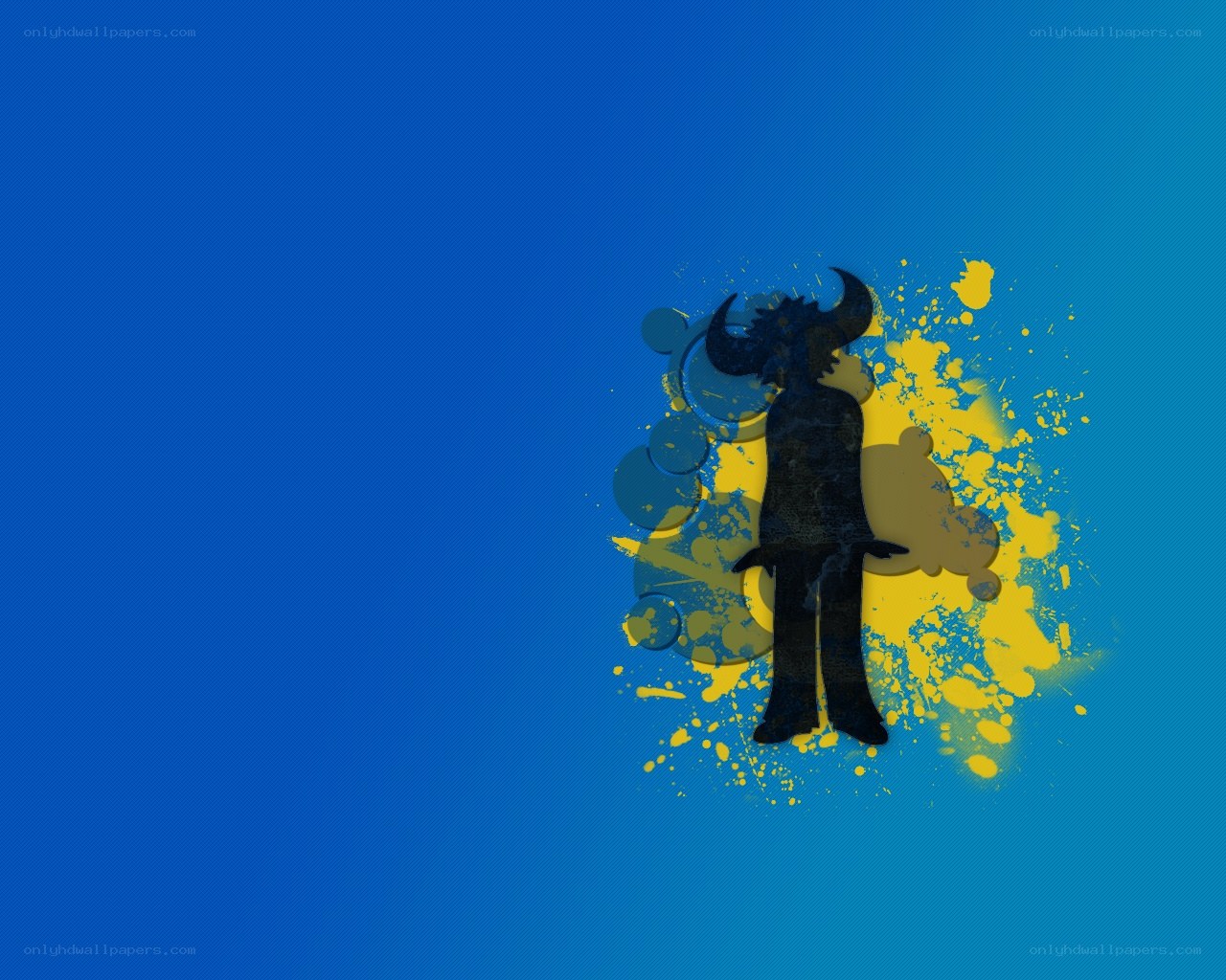 silhouette with splatter art