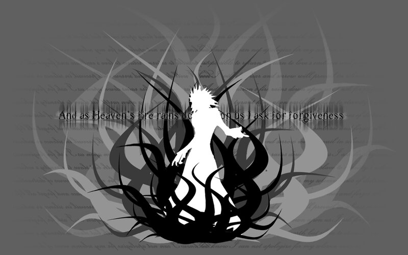 Silhouette with text background