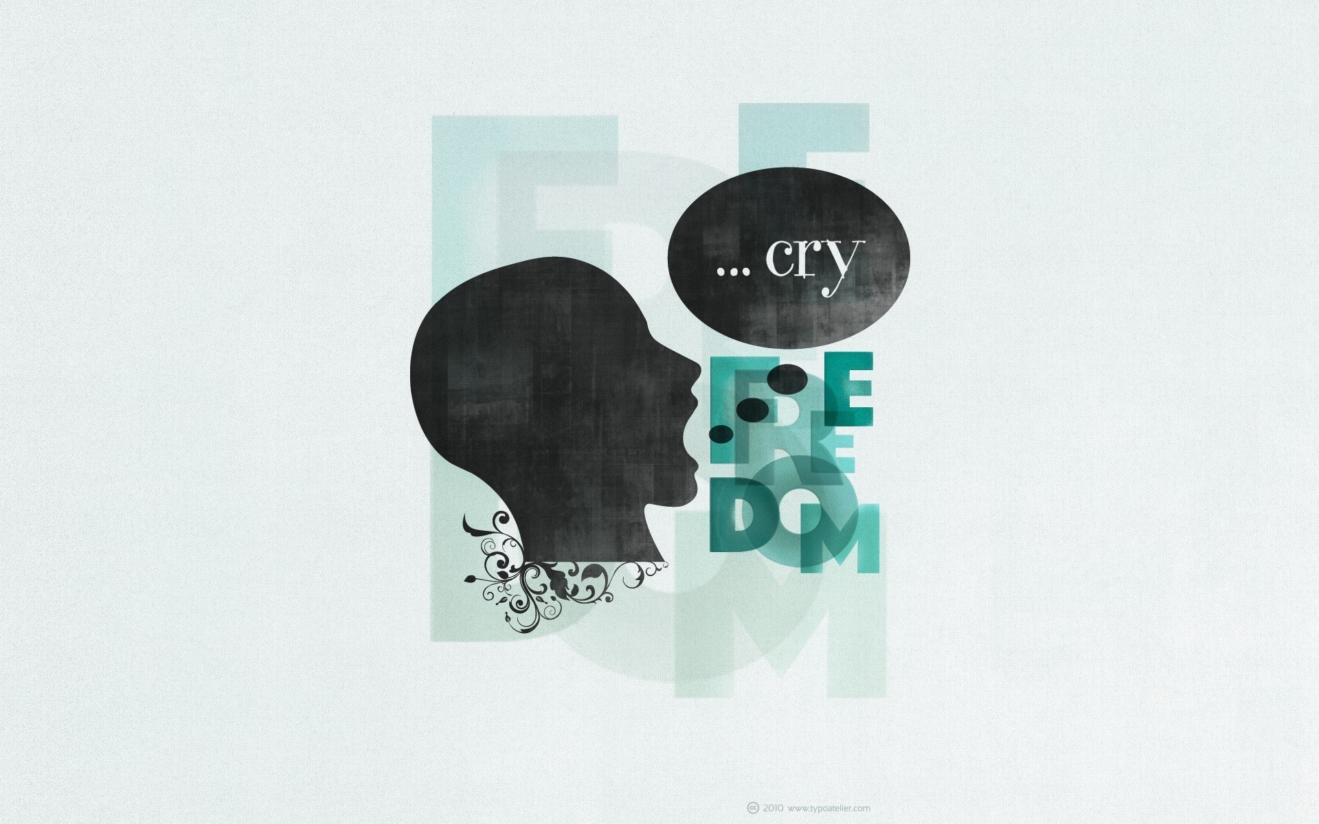 silhouette with text design