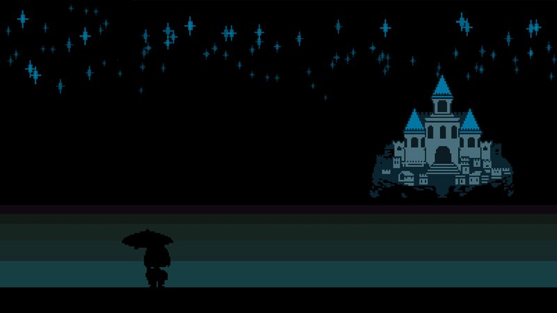 Silhouette with Umbrella — Black, Serene