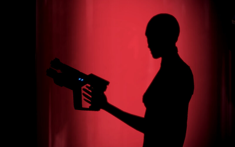silhouette with weapon