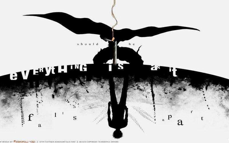 Silhouette with wings and text