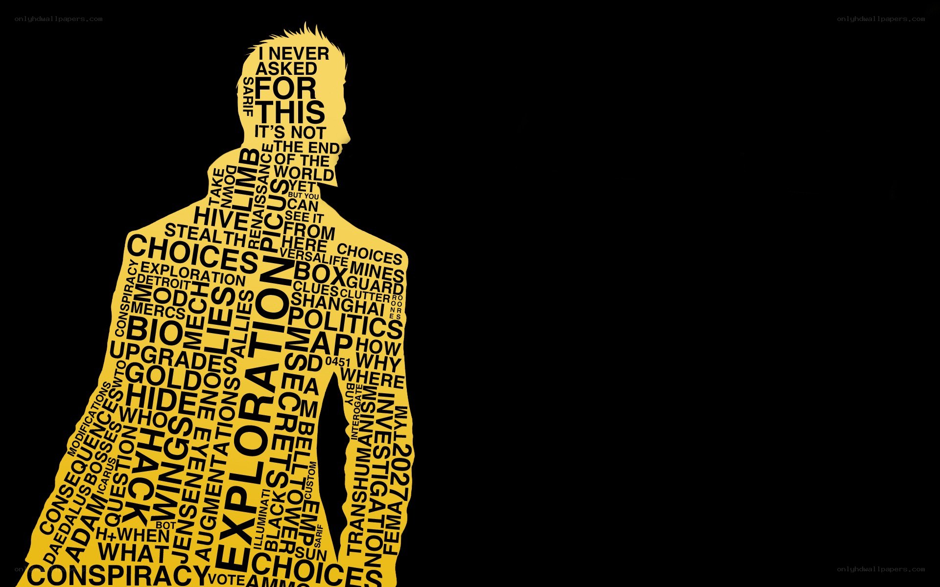 Silhouette with word art