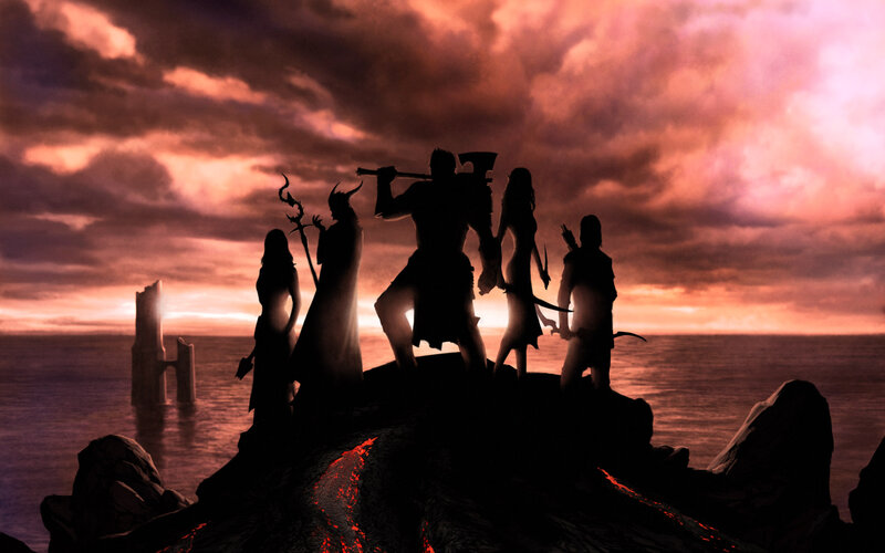 Silhouetted Adventurers