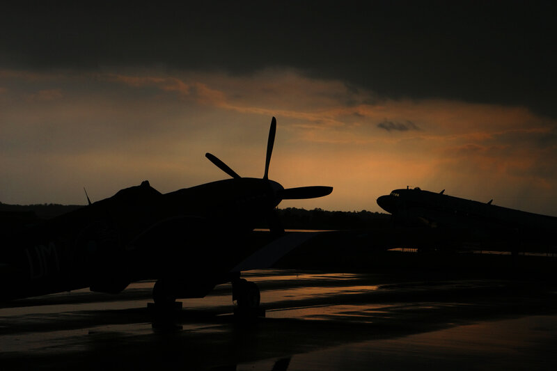 Silhouetted Airplanes