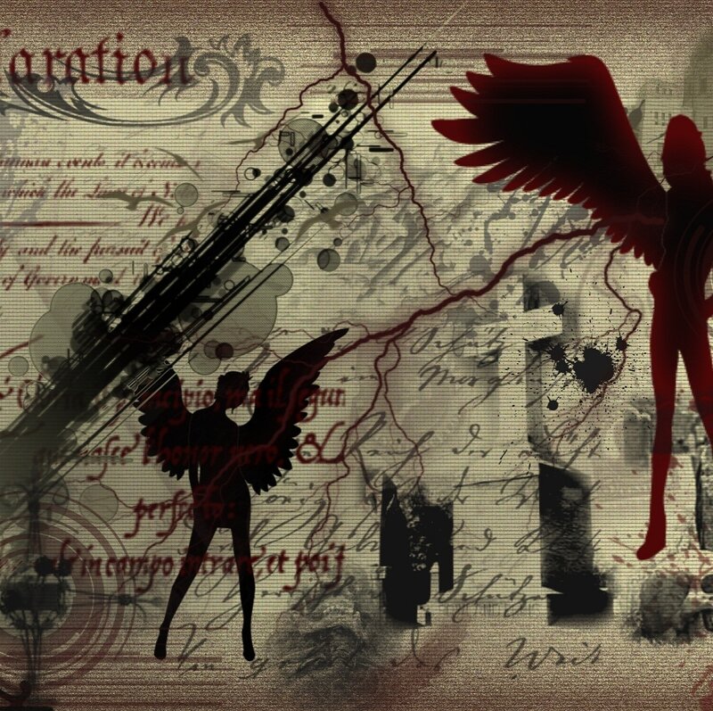 Silhouetted Angel Figures