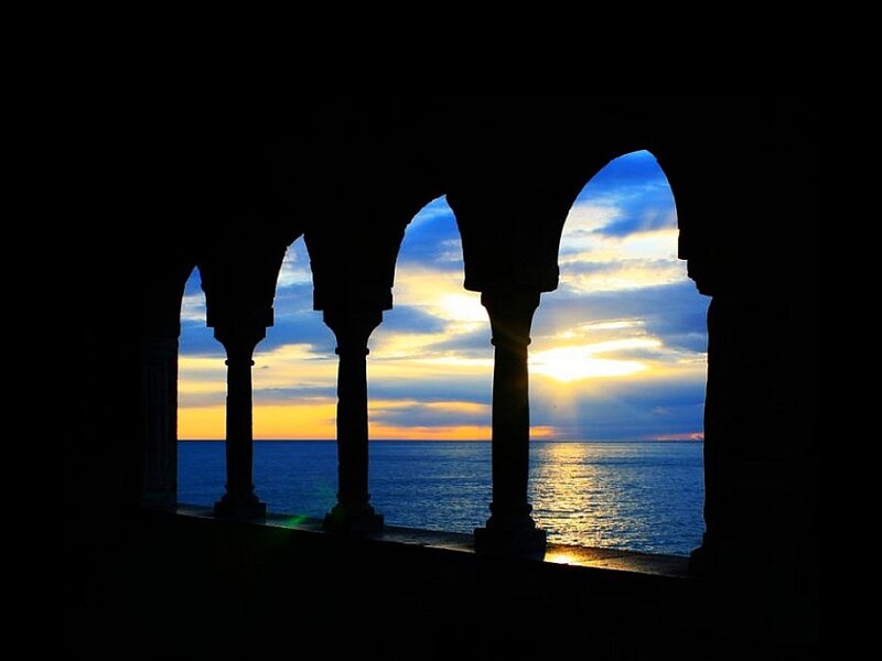 Silhouetted Arches at Sunset