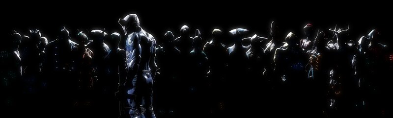 Silhouetted Armored Figures