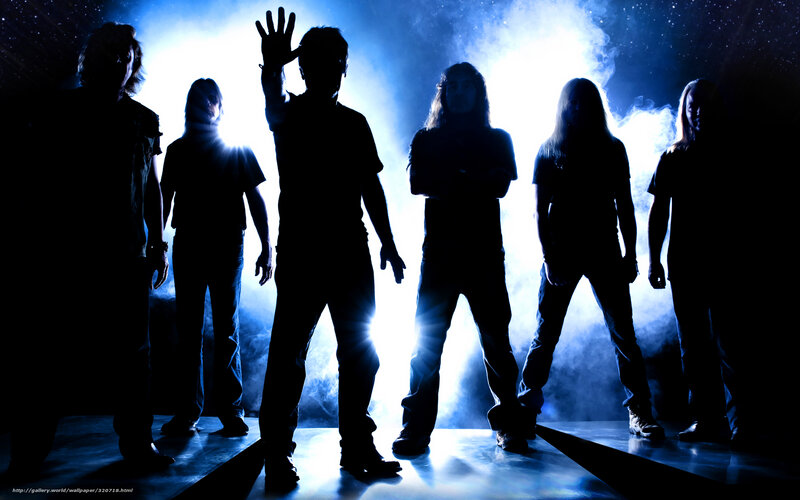 Silhouetted Band on Stage — Blue, Dramatic