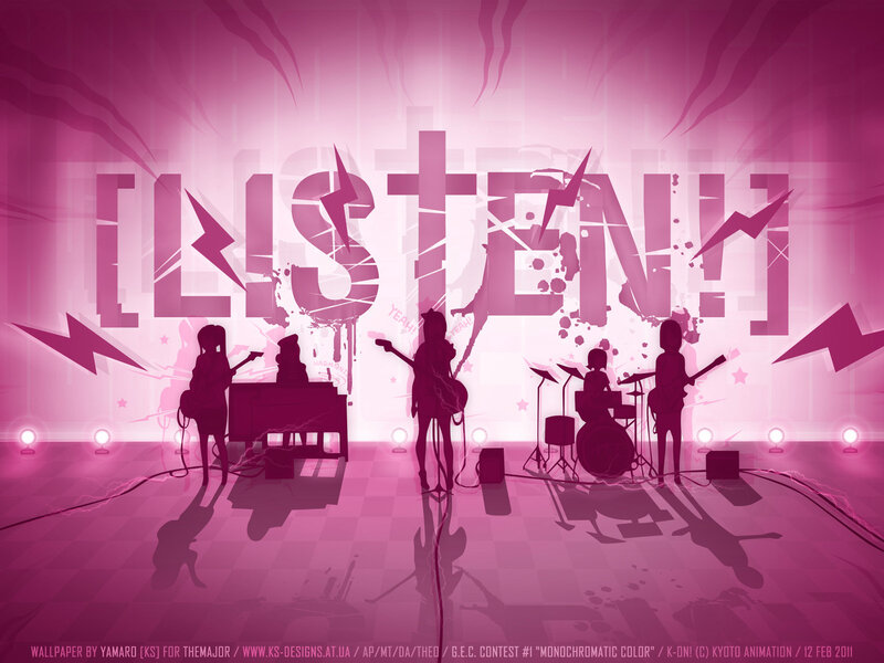 Silhouetted Band on Stage — Pink