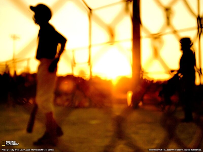 Silhouetted Baseball Players