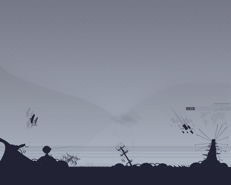 Silhouetted battlefield scene