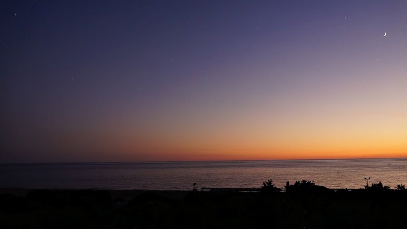 Silhouetted Beach at Dusk