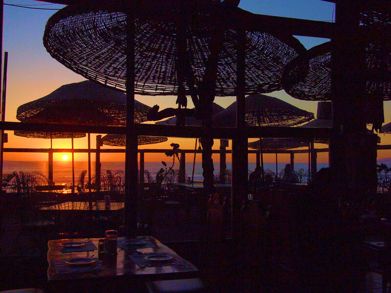 Silhouetted Beach Restaurant