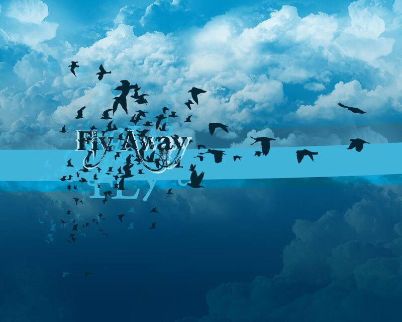 Silhouetted Birds Flying — Blue, Dramatic