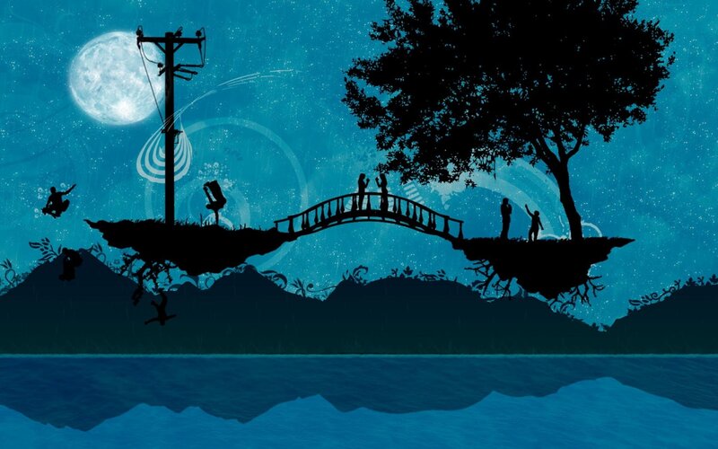 Silhouetted Bridge and Islands