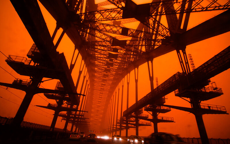 Silhouetted Bridge Structure