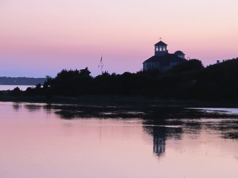 Silhouetted Building at Dusk