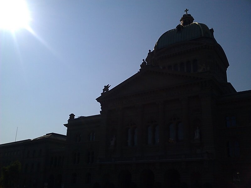 Silhouetted Building with Dome