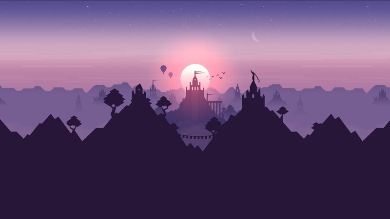 Silhouetted Castle City