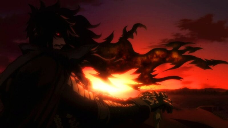 Silhouetted Character with Glowing Eyes