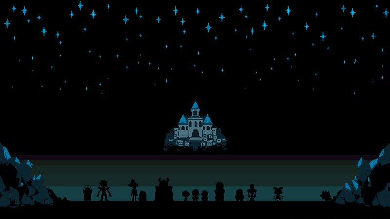 Silhouetted Characters and Castle