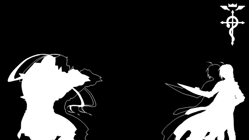 Silhouetted Characters Fighting — Black, Dramatic, Anime
