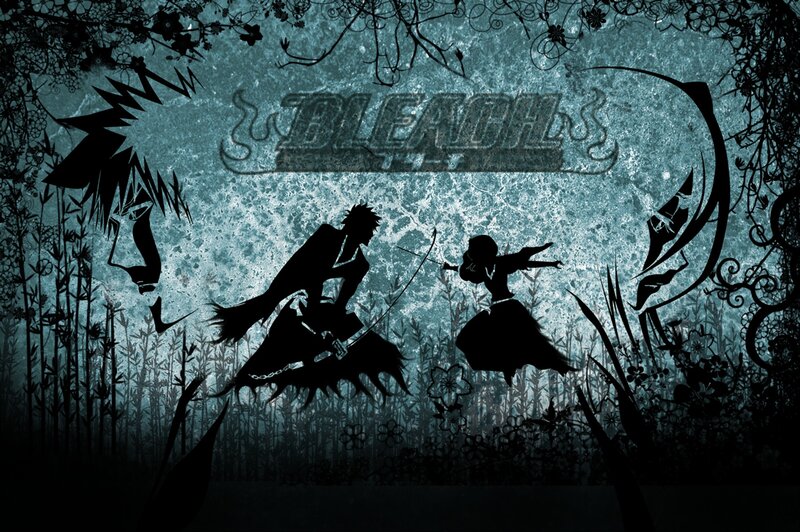 Silhouetted Characters Fighting — Black
