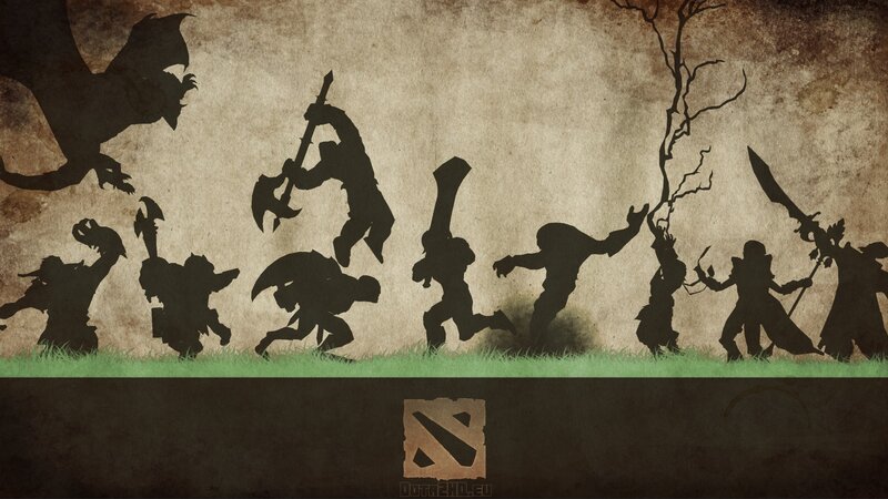 Silhouetted Characters Fighting — Brown