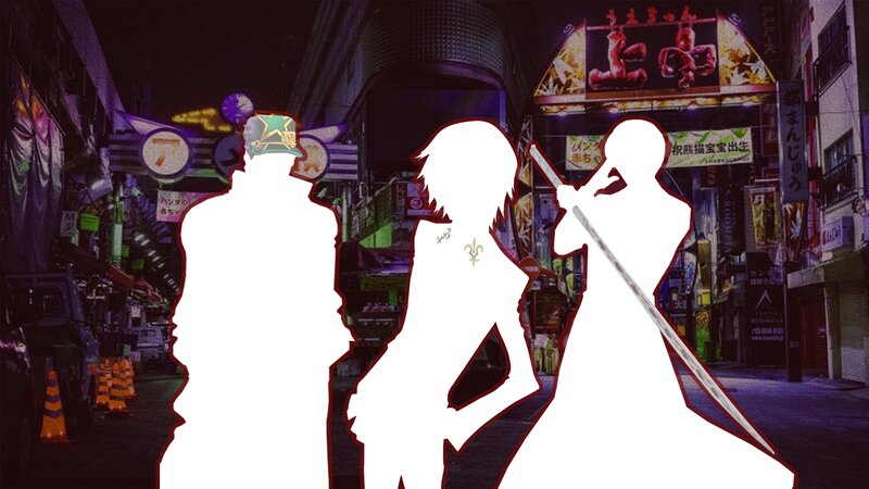 Silhouetted Characters in Alley