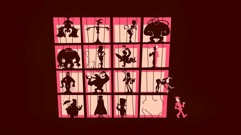 Silhouetted Characters in Cages