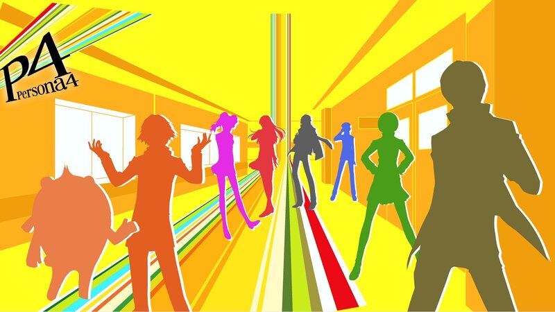 Silhouetted Characters in Hallway — Yellow