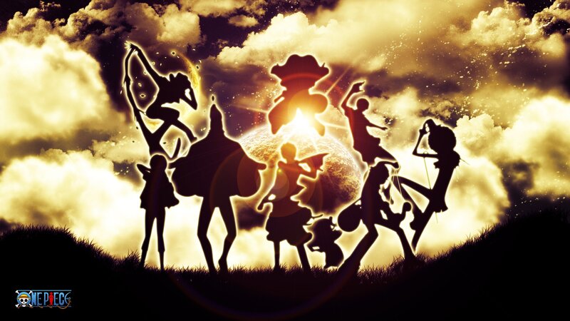 Silhouetted Characters on Hill