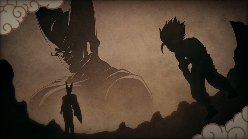 Silhouetted Characters on Rocks — Brown