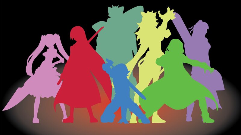Silhouetted Characters — Red, Dramatic