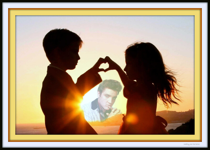 Silhouetted Children Making Heart