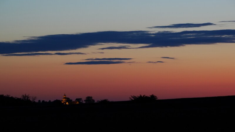 Silhouetted Church at Dusk