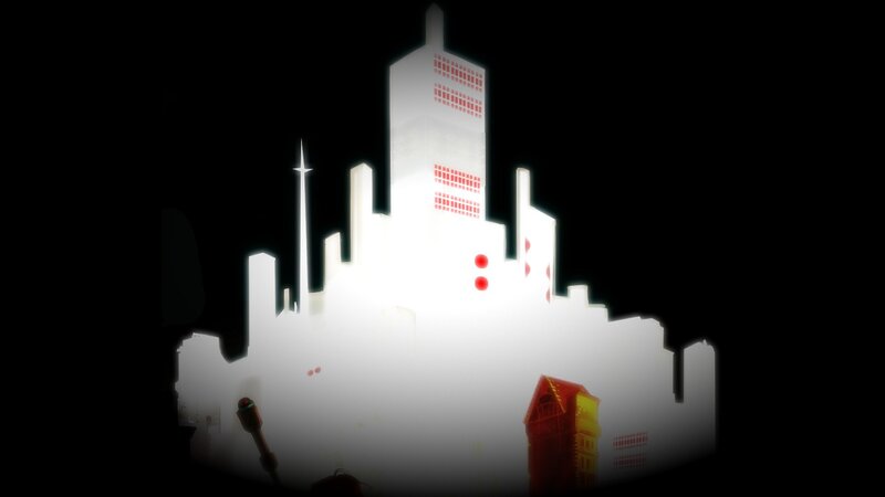 Silhouetted City Skyline — White